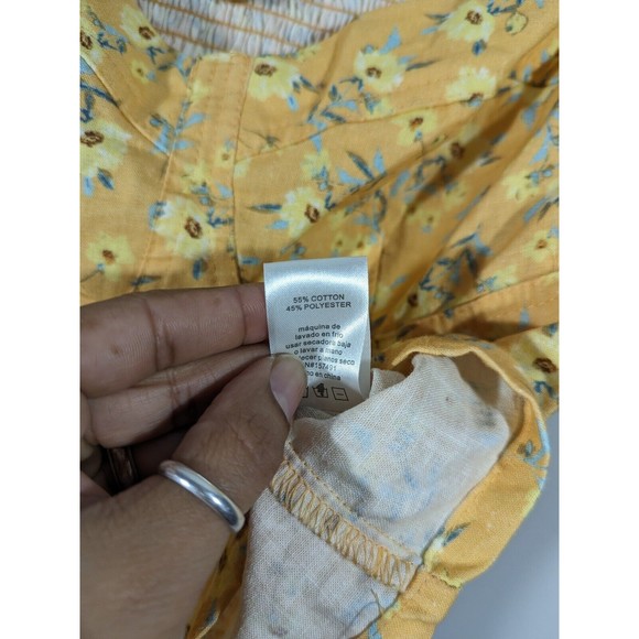 NWT Bloomfield Yellow Floral Crop Top Women Size M - Picture 7 of 7
